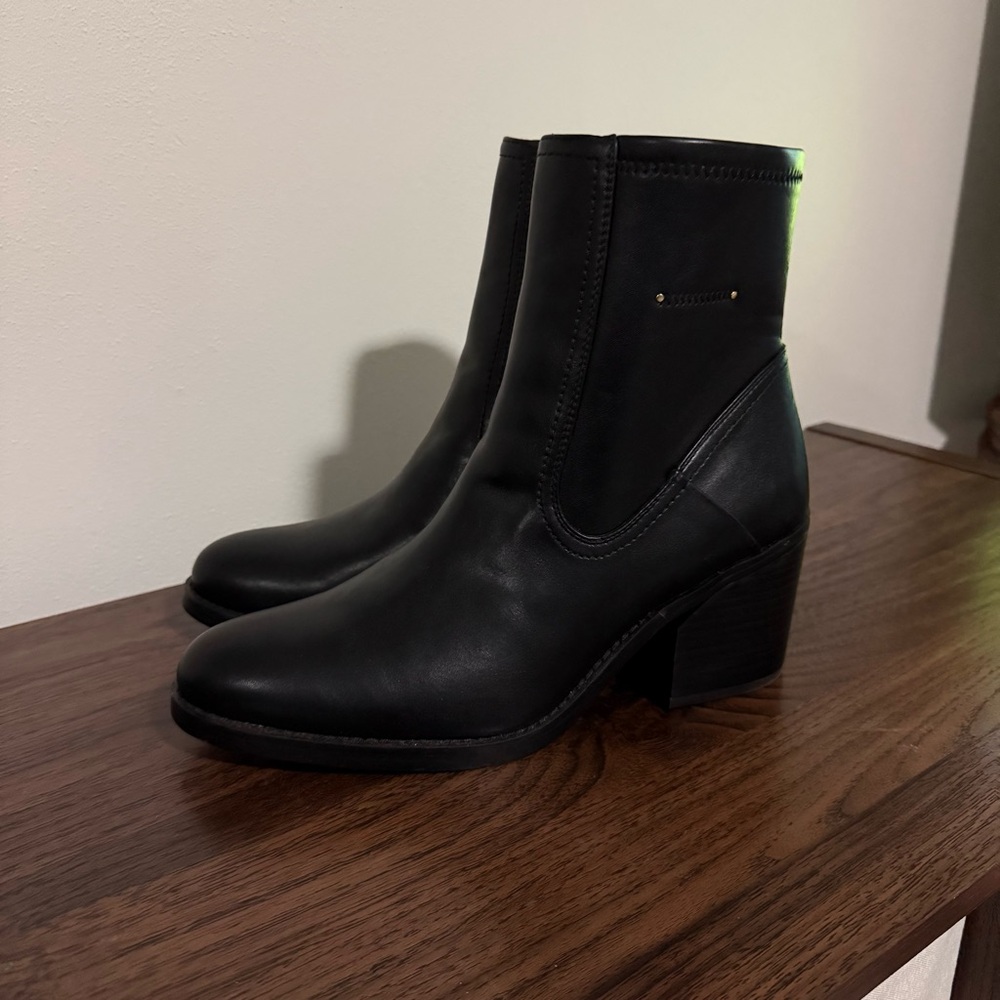 Franco Sarto Black Healed Ankle Boots